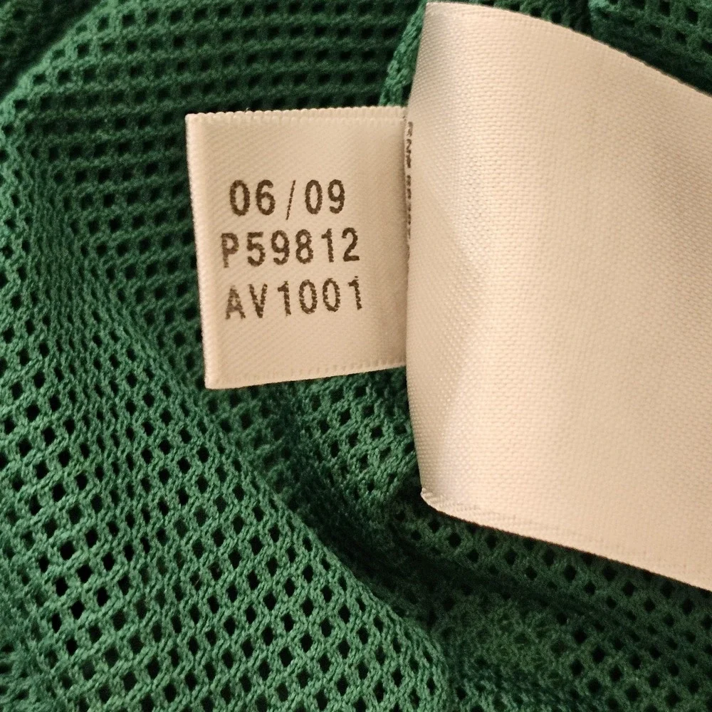 Adidas Jacket Mens Medium Green Full Zip Windbreaker Three Stripes Athletic Logo